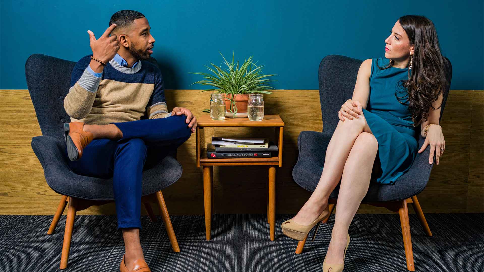 A career consultant having a one-on-one conversation with a client